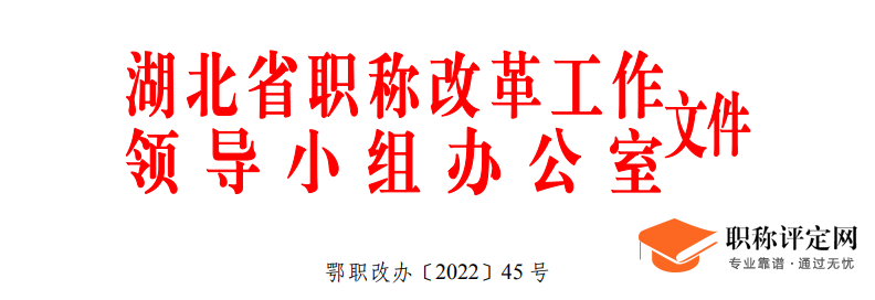 湖北省职称改革工作领导小组办公室关于做好 2022 年度全省职称评审工作的通知